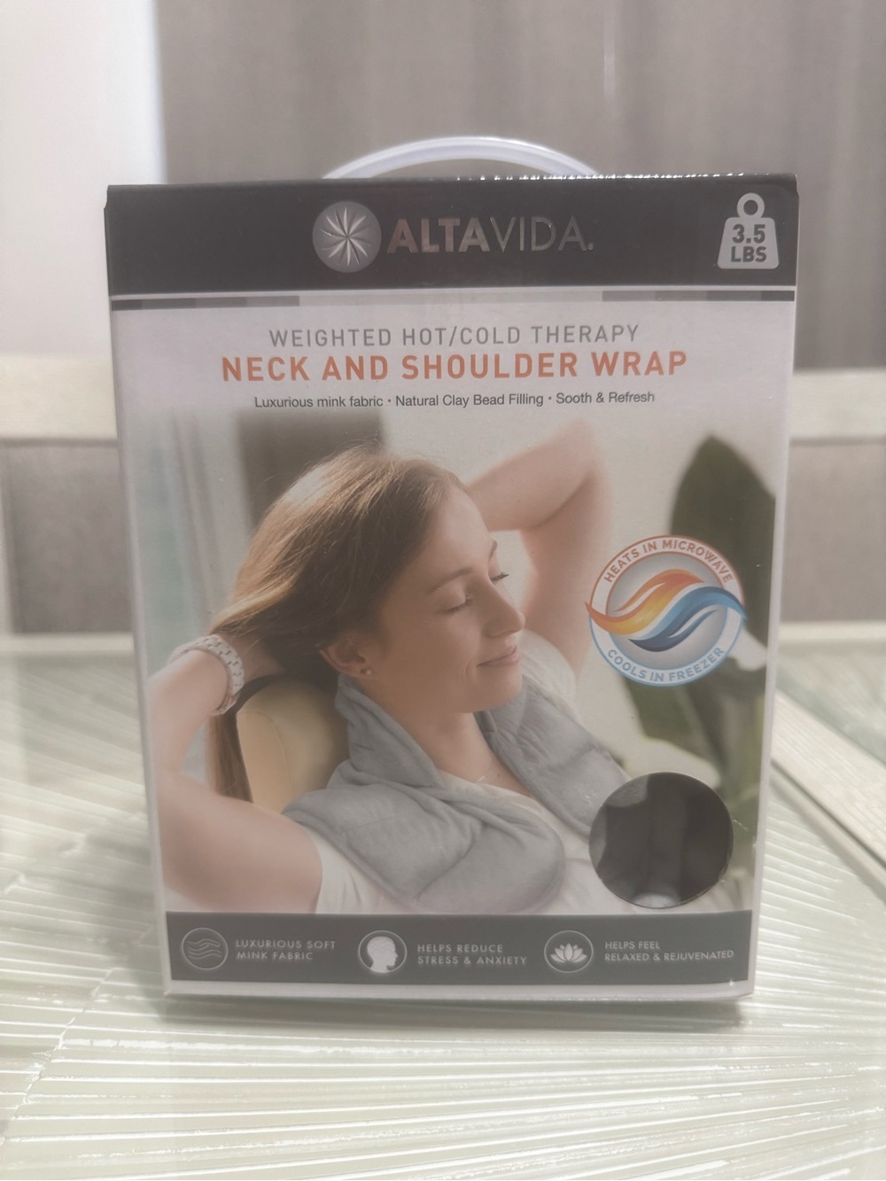 Gray Neck and Shoulder Wrap - Weighted Hot/Cold Therapy